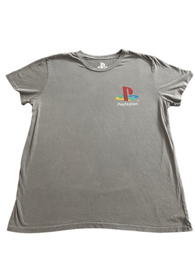 2018 PlayStation Nostalgia Graphic Tee Gray Gaming Shirt Sz 2XL